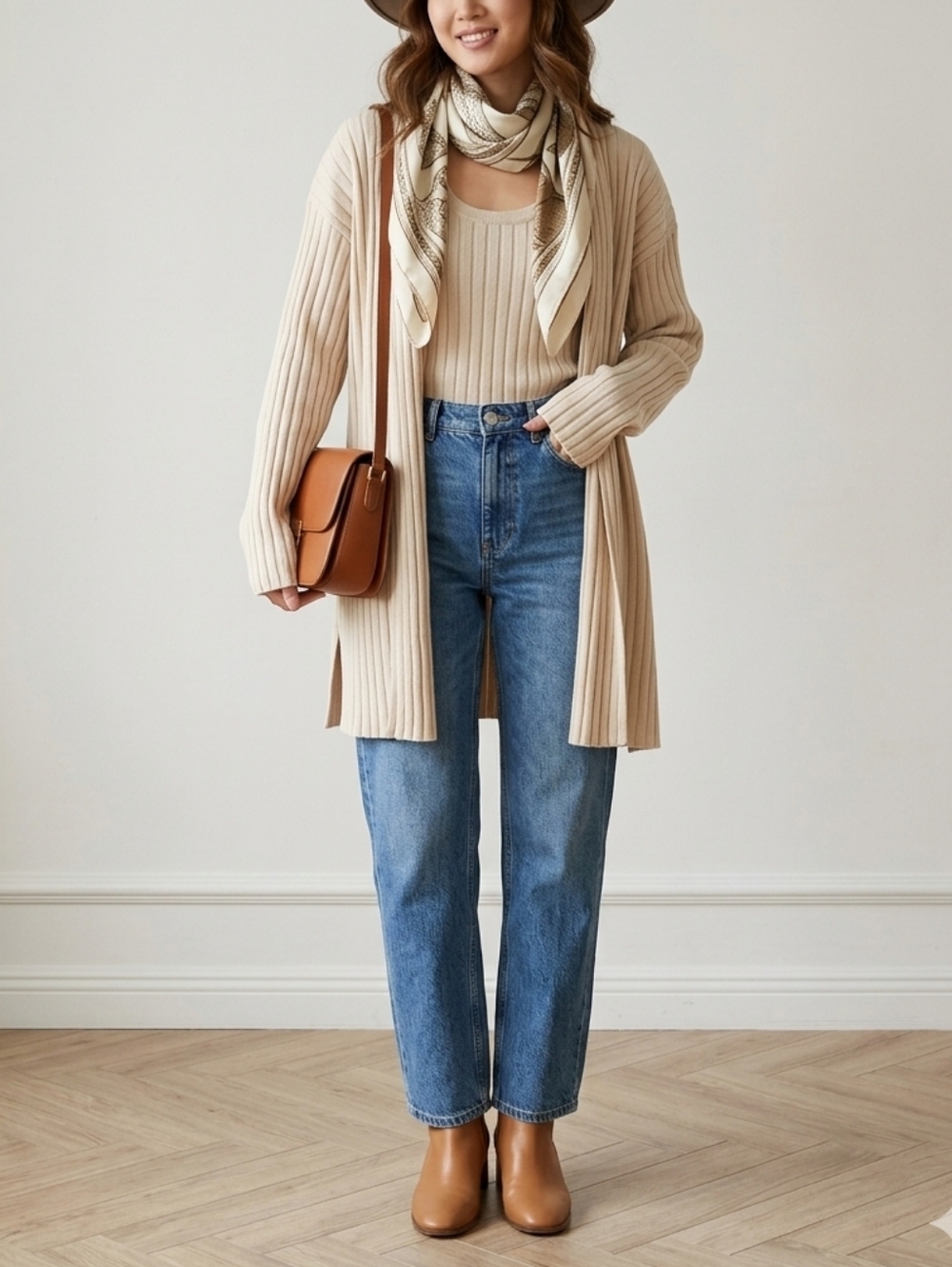 Max Mara Leisure Cream Ribbed Open-Front Long Cardigan